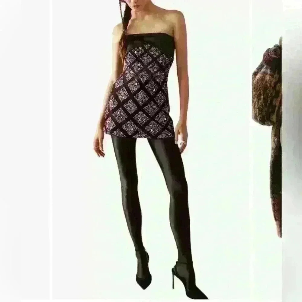 FREE PEOPLE SOLD OUT BLACK HIGH HEEL MERCURY TIGHT SIZE M/L NEED-NOW Neutral NWT